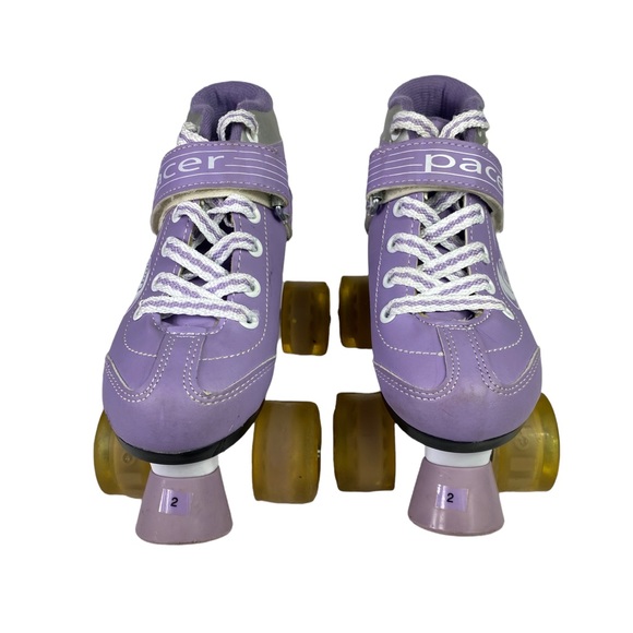 Roller Skates Pacer Comet 500 Lavender And White Light Up Wheels Size 2 - Picture 2 of 9